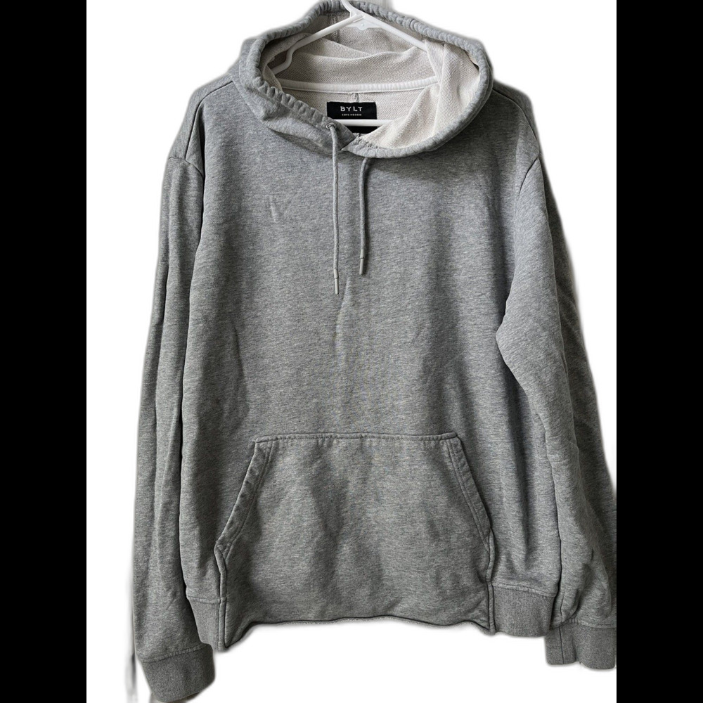 BYLT Core Hoodie Men’s Sz M Grey Kangaroo Pocket Cotton Gym Casual Basics Active